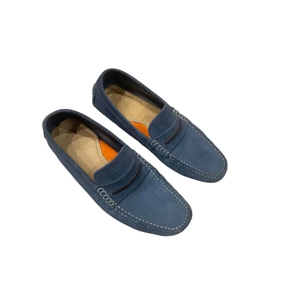 Boggi Milano Mens Blue Classic Loafers Casual Shoes Size 8